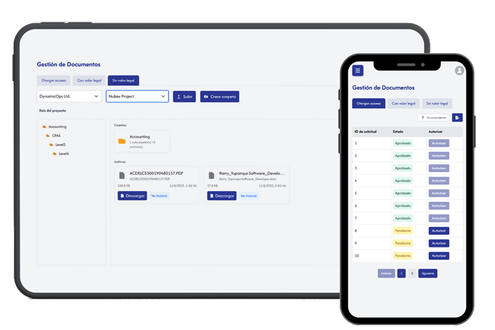 Vista de dispositivos Nubex